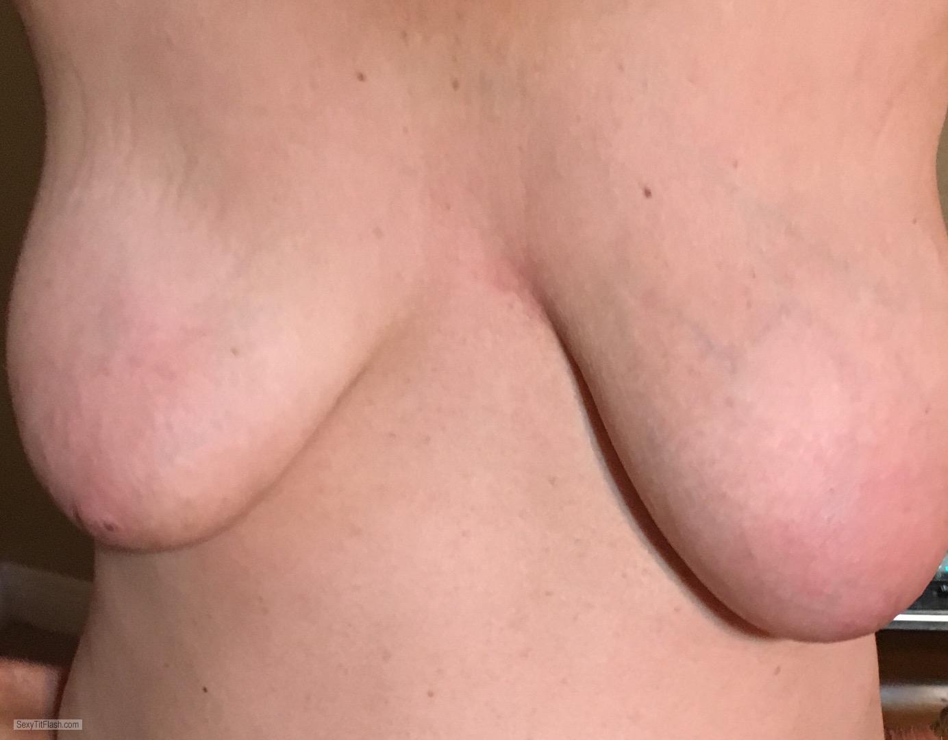 Tit Flash: My Medium Tits - Suckable Tits from United Kingdom